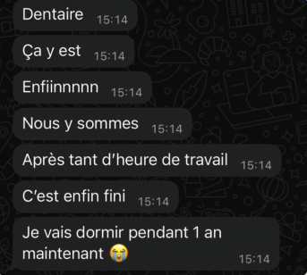 Message d'une élève admise en dentaire après une année de travail